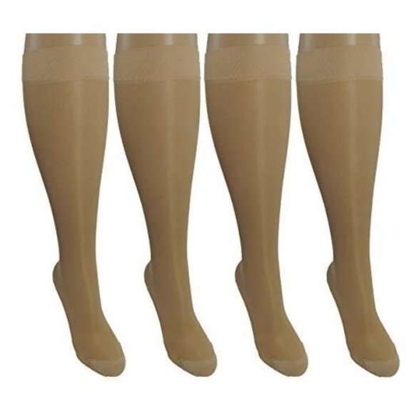 4 Pair Sheer Large/X-Large Ladies Compression Sock - Picture 1 of 7